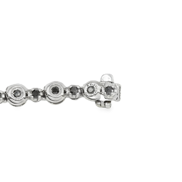 14k White Gold Black Diamond Tennis Chain 5.01 ctw